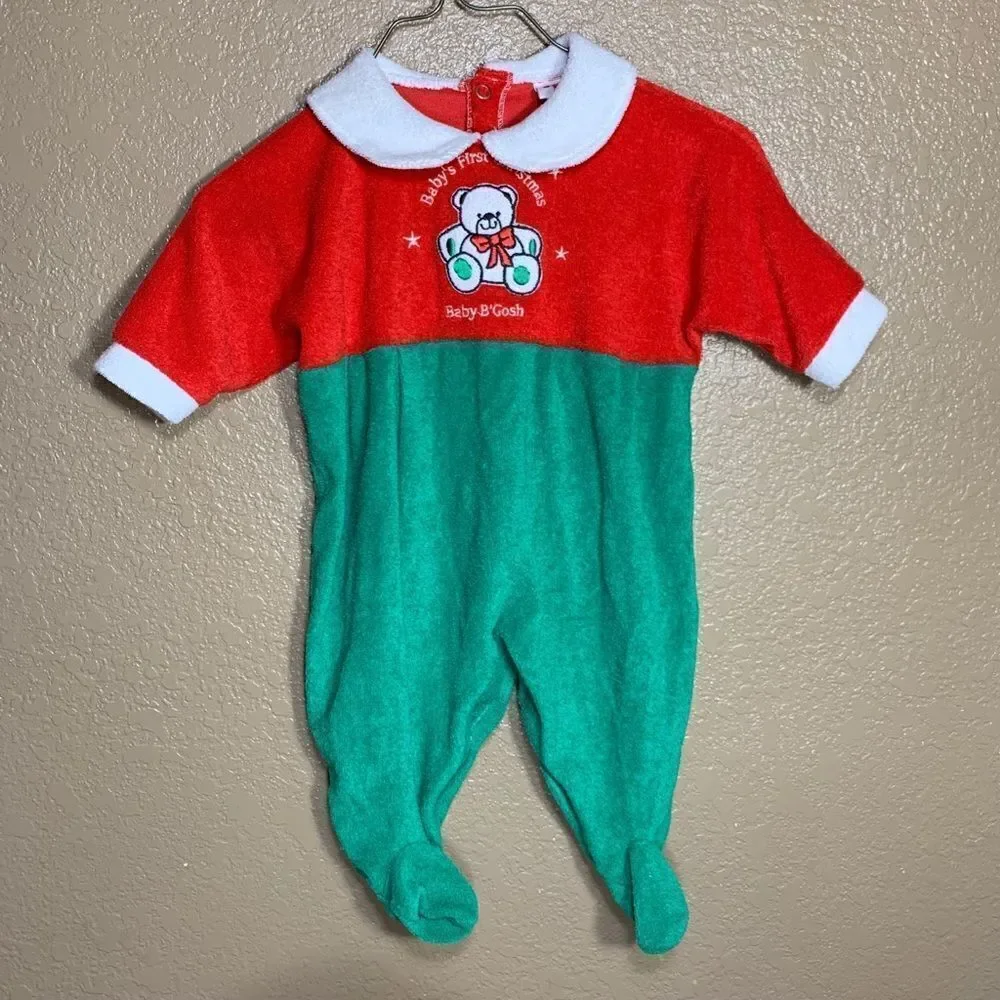 Vintage Oshkosh baby B’Gosh Christmas footies‎
